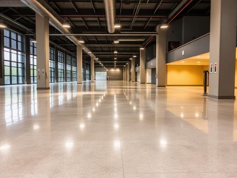 Plancher de béton poli commercial